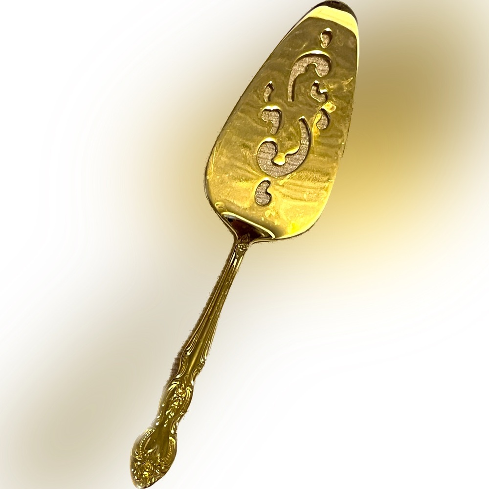 24 KARAT GOLD PLATED ROSES KOREA CAKE SERVER